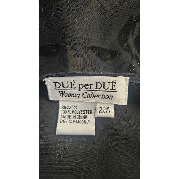 Due Per Due Womens 22W KIMONO Duster Black Velvet Burnout Sheer Floral Beaded - Picture 9 of 9